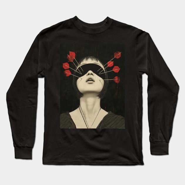 Blind Faith: Blind Leading the Blind on a Dark Background Long Sleeve T-Shirt by Puff Sumo